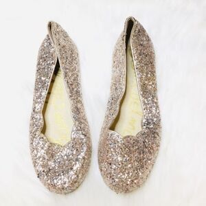 Sam Edelman Rosegold Glitter Scalloped Flats